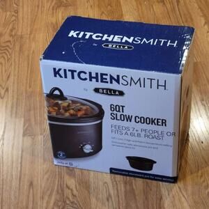 New KitchenSmith by Bella 6Qt Slow cooker. New, never been used